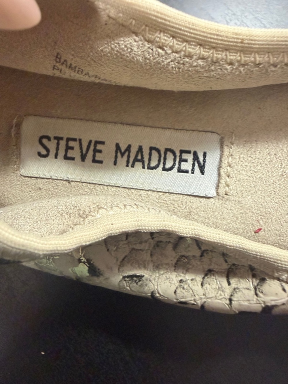 Steve Madden Beige Snake-Print Ballet Flats - Picture 7 of 9